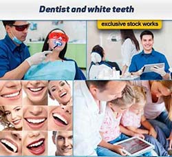 高清的牙医和牙齿图片：Dentist and white teeth
